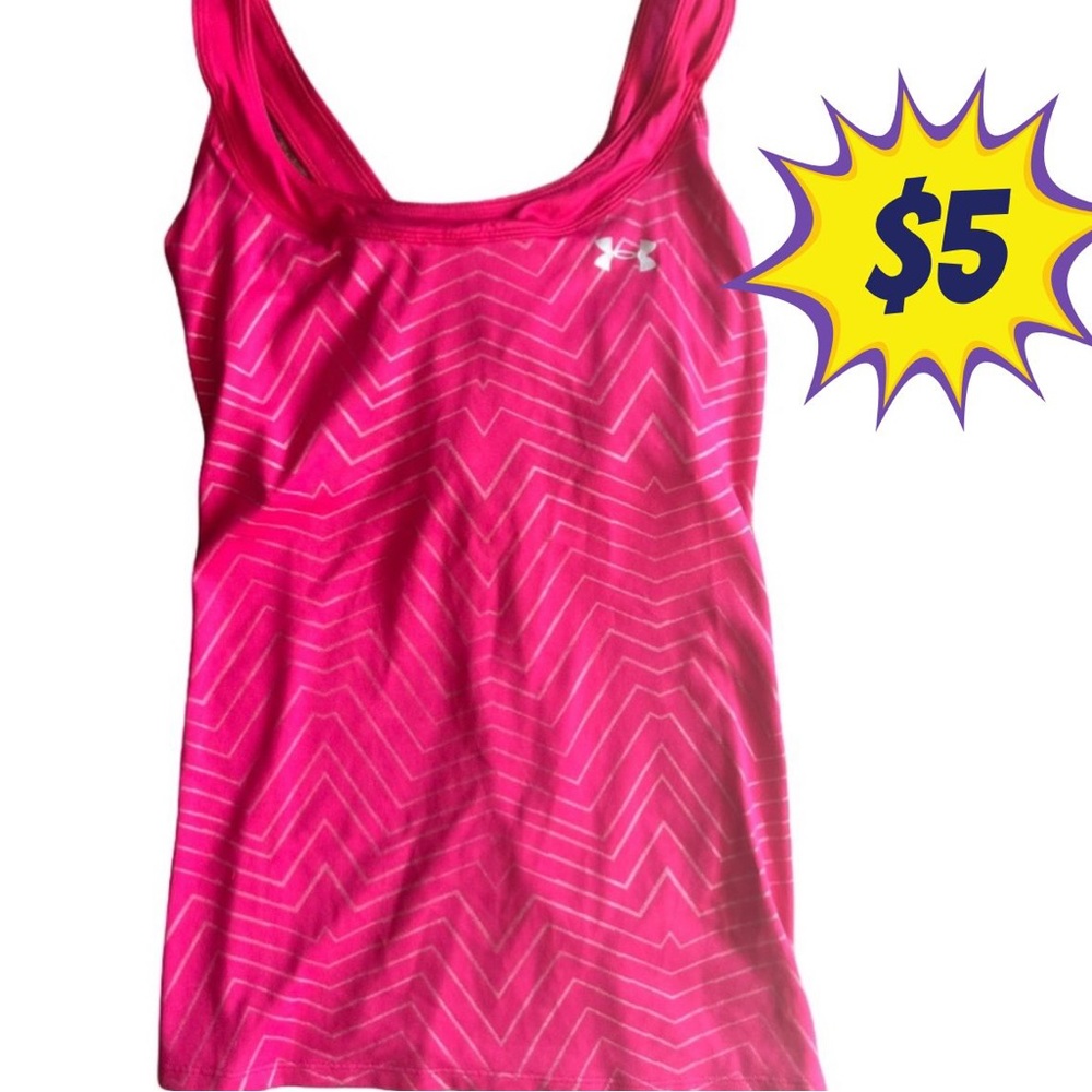 🚨Under Armour Heat Gear®️ Workout Exercise Top Tank Built-in Athletic Bra Large